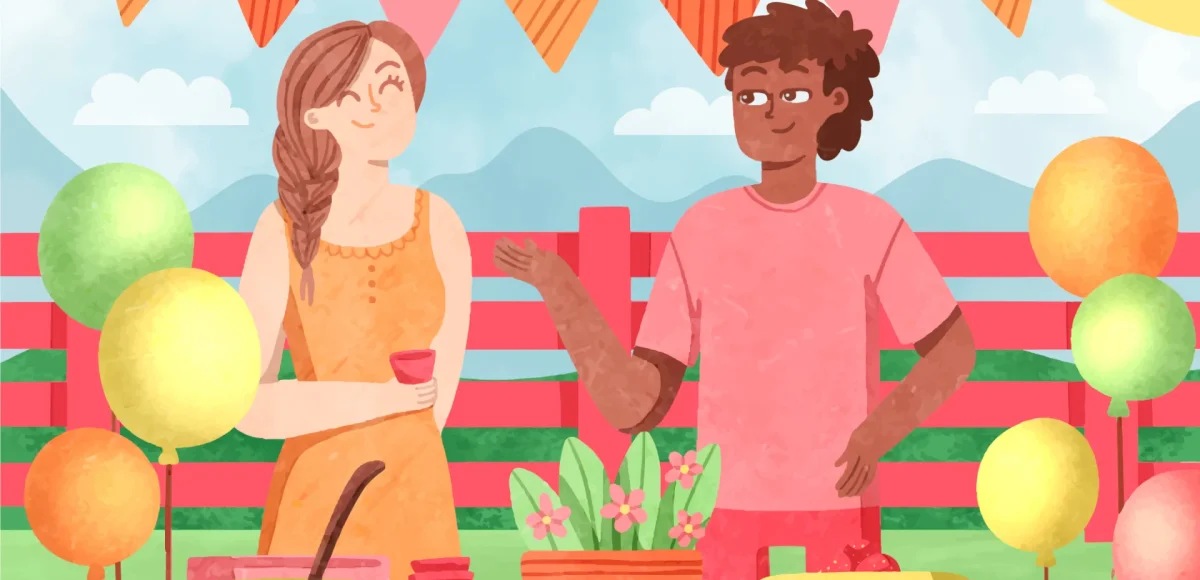 Aquarelle fête jardin